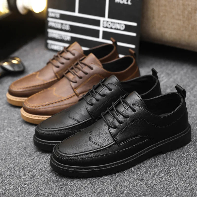 Brand Men'S Casual Shoes Classic Business Leather Shoes for Men Fashion Handcrafted Men'S Dress Shoes Comfortable Flats Loafers