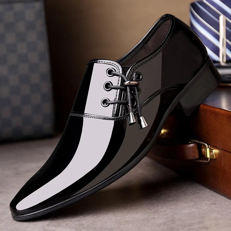 Classic Patent Leather Shoes for Men Business Men'S Dress Shoes Fashion Elegant Oxfords Shoes Men'S Wedding Party Shoe 2025 New