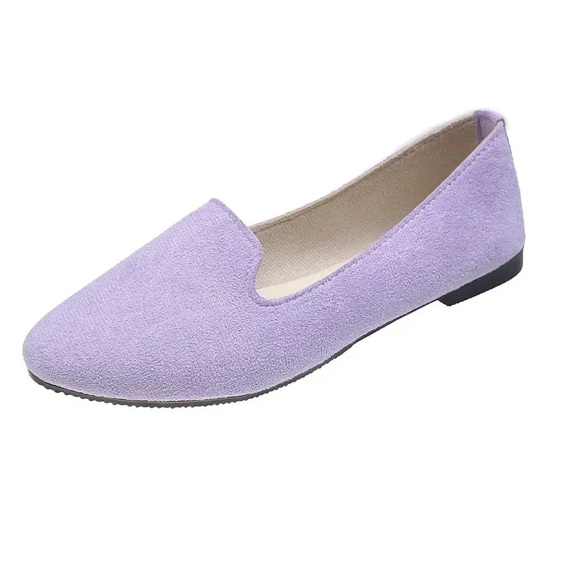 Womens Vulcanized Shoes Solid Color Women Loafers Shallow Mouth Female Flat Shoe Lightweight Warm Moccasins Spring Zapatos Mujer