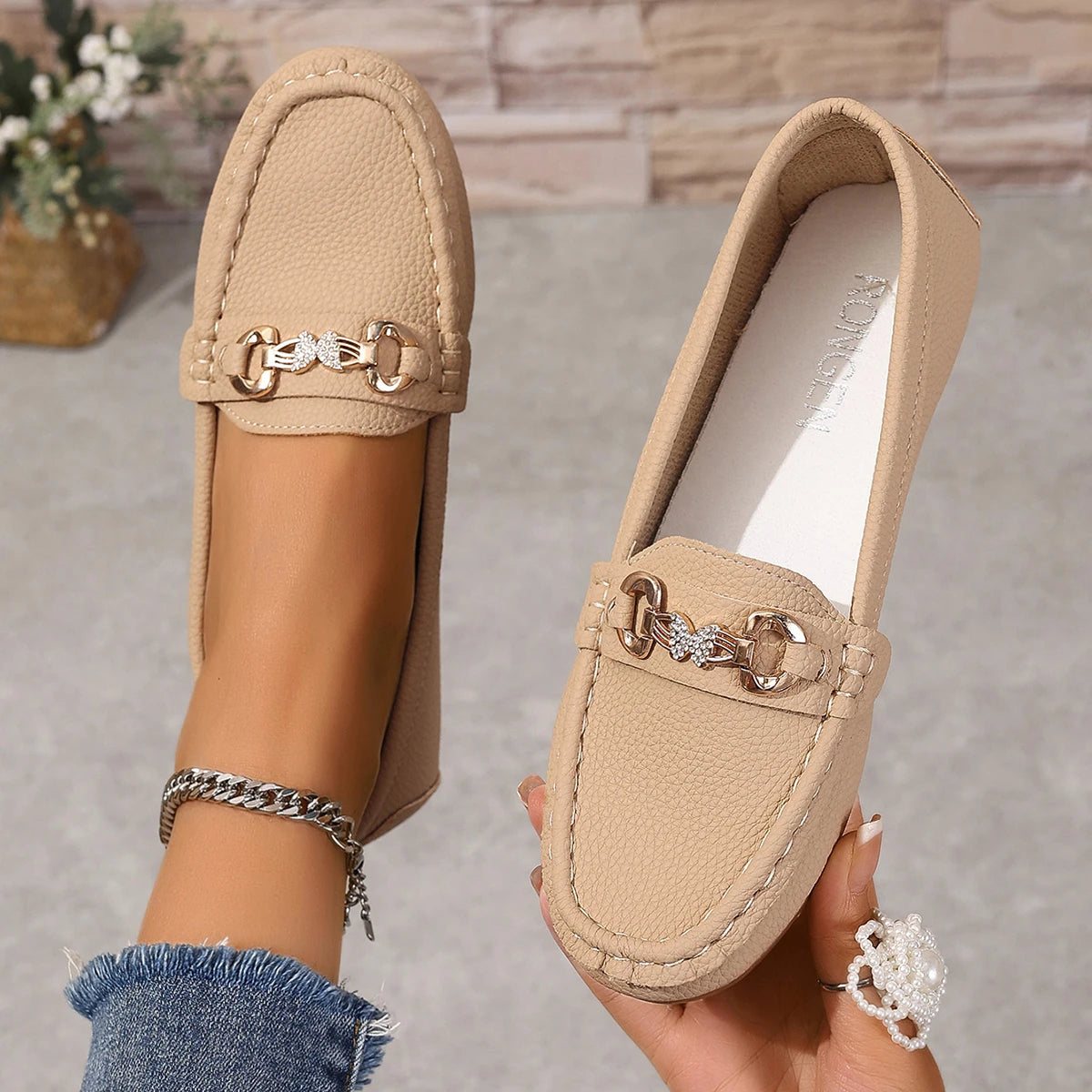 Women Loafers round Toe Solid Soft Sole Flat Sneakers Women Casual Slip on Mary Jane Shoes Spring Autumn Fashion Shoes Women