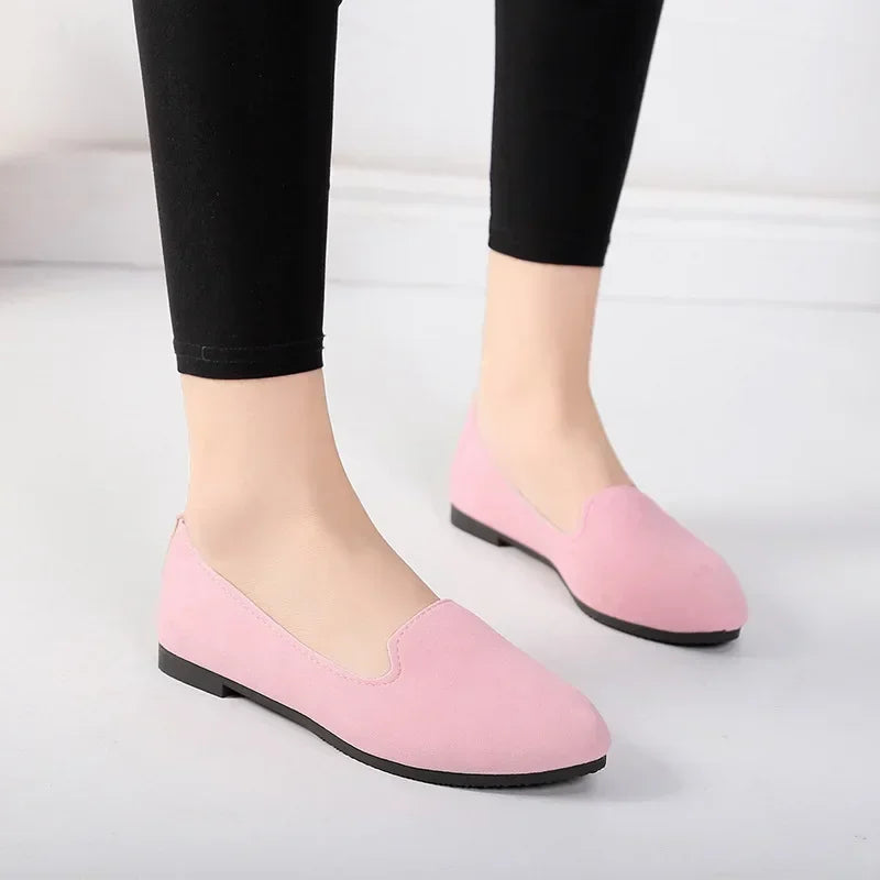 Womens Vulcanized Shoes Solid Color Women Loafers Shallow Mouth Female Flat Shoe Lightweight Warm Moccasins Spring Zapatos Mujer