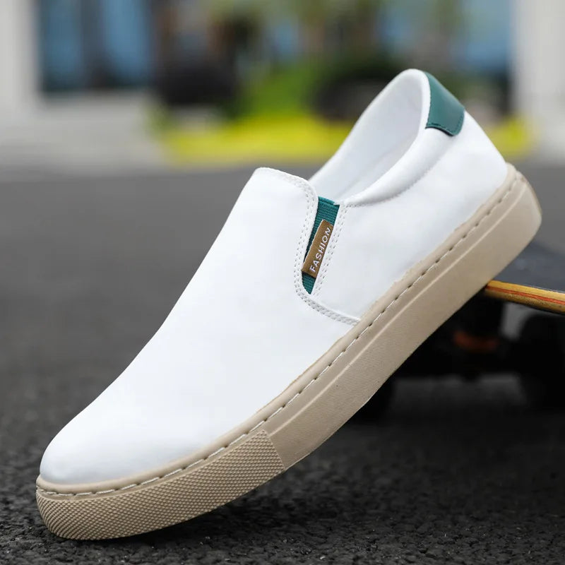2022 White Sneakers Men Casual Shoes Slip on Canvas Shoes Men Loafers Comfortable Vulcanized Shoes Mens Trainers plus Size 39-48