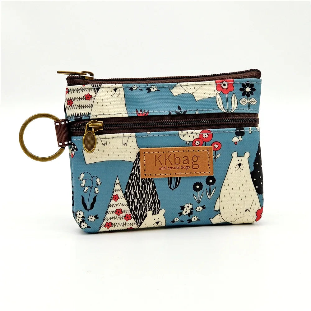 Cute Animals Wallet Zipper Purse Cartoon Small Coin Purse Lightweight Storage Bag Money Bag Key Card Holder for Student Women