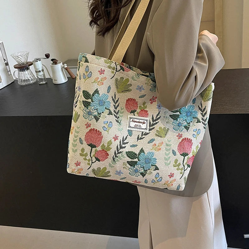 Bag New Minimalist and Stylish Large Capacity Bag Commuting Tote Bag College Shoulder Bag Tote Bag Women'S Canvas Bag