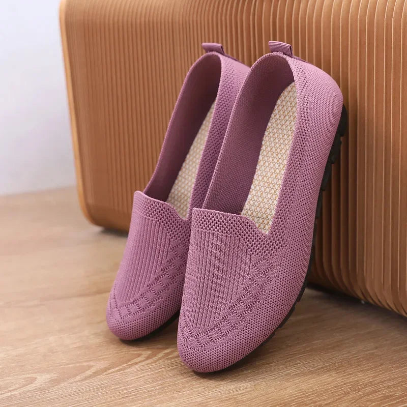 Casual Shoes Women'S Summer Mesh Breathable Flat Shoes Ladies Comfort Light Sneaker Socks Women Slip on Loafers Zapatillas Muje
