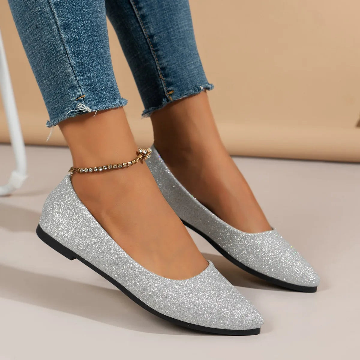 2024 Fashion Slip on Loafers Breathable Summer Ballet Shallow Flats Women Soft Bottom Pointed Toe Boat Shoes plus Size 43