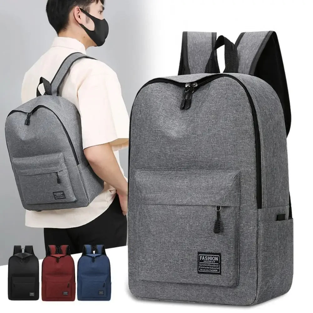 15 Inches Versatile Backpack Trendy Washable Oxford Cloth Computer Bag Black Grey Blue Red School Student Backpack Unisex