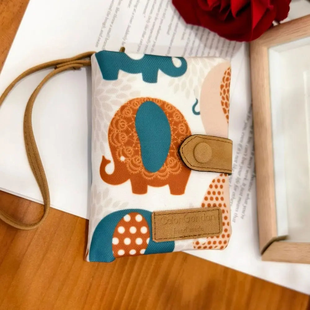 Women Cute Zipper Hasp Short Wallet PU Leather-Capacity Coin Purse Money Bag Frosted Printing ID Card Holder Girl Cute Clutch
