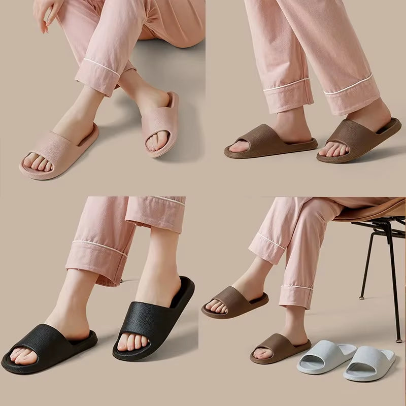EVA Soft Sole Sandals Flops Man Slippers Solid Color Simple Non-Slip Soft Sole Comfortable Shower Slippers Outdoor Couple Shoes