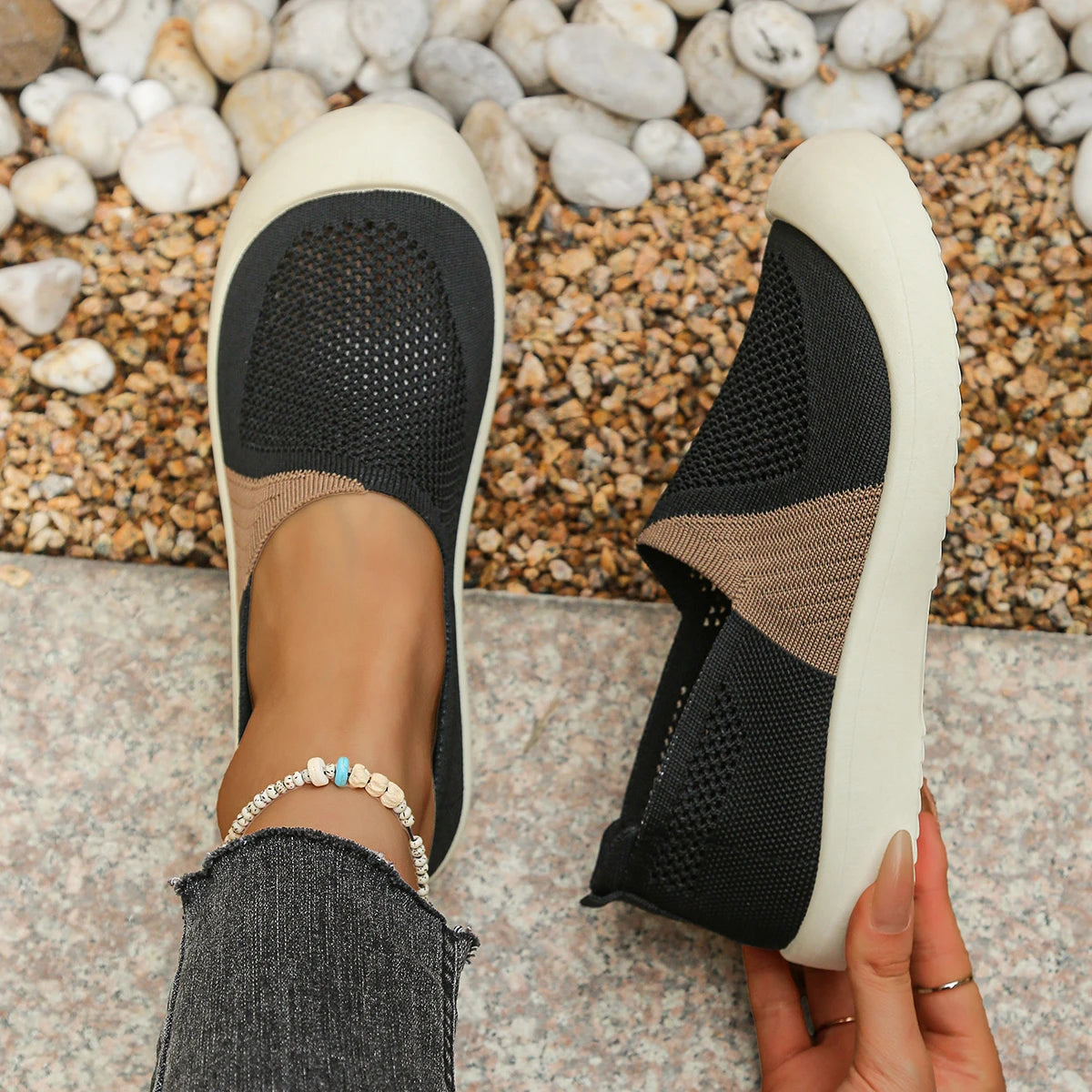 Women'S Shoes Summer 2026 Single Shoes Dual-Tone Breathable Design Petite Fragrance Style Comfortable Footwear Shoes Woman