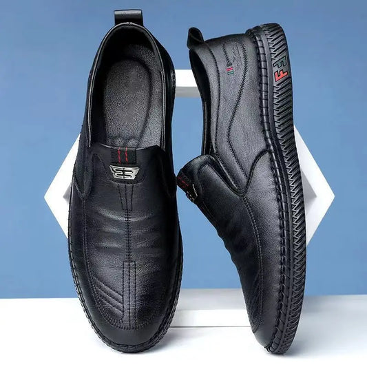 Casual Leather Shoes for Spring and Summer 2025 New Middle-Aged Men'S anti Slip and Wear-Resistant Work Shoes