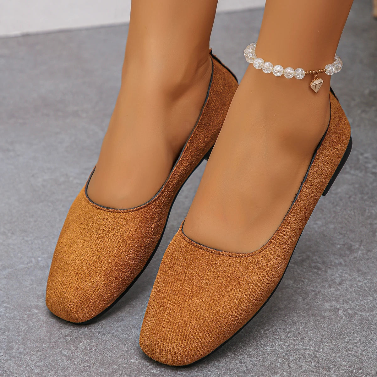 Women'S Flat Casual Round-Toe Moccasins & Ballet Flats — Cute Suede Church Shoes and Elegant, Soft-Soled Comfort Shoes for Moms