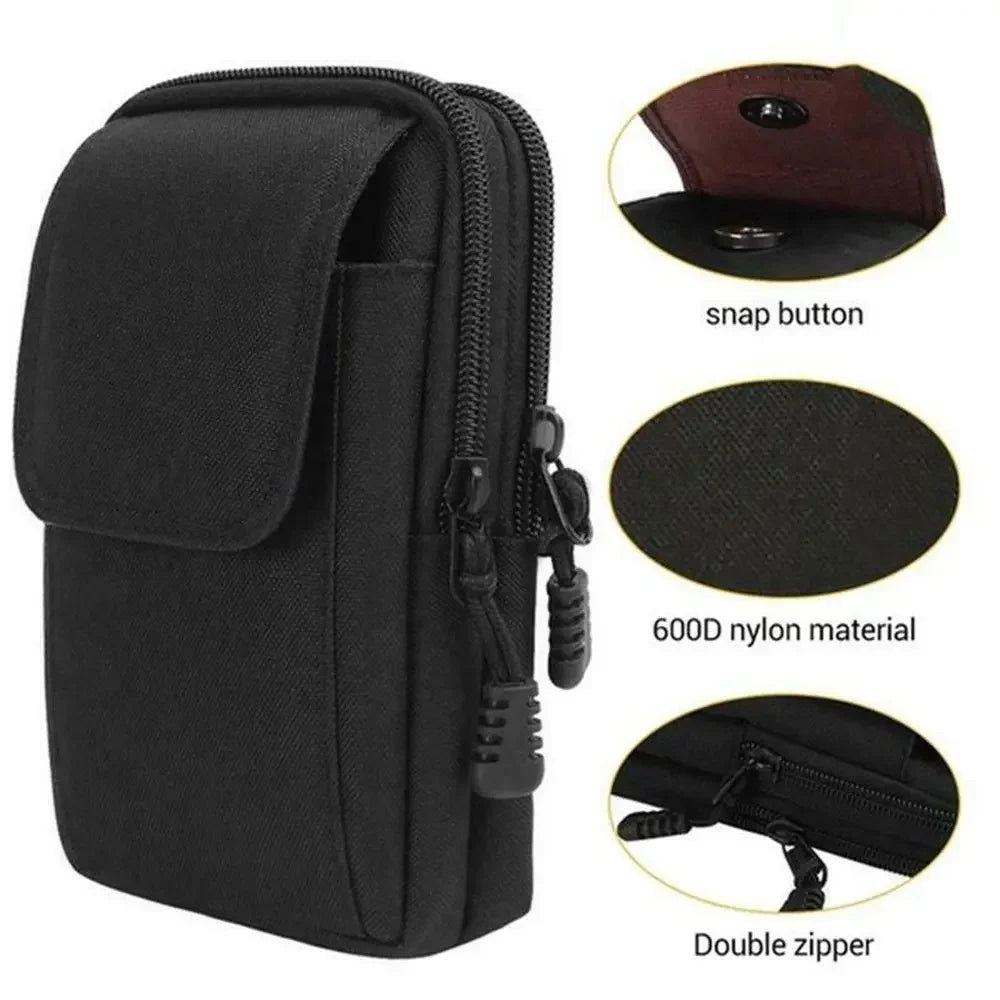 Men'S Tactical Waist Pack - Military Belt Pouch Bag for Running/Camping, Small Outdoor Travel EDC Pouch with Soft Back