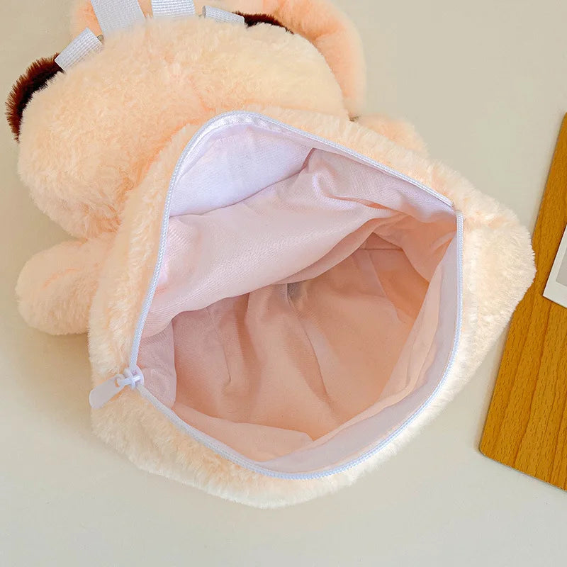 Kids Kawaii Plush Cute Soft Big Eyes Cat Toy Backpack Large-Capacity Stuffed Animals Bags Boys Girls Toy School Shoulder Bags