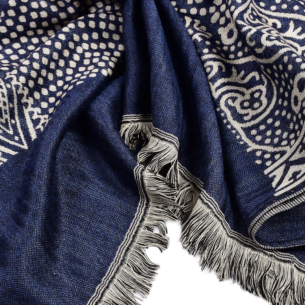 Paisley Pashmina Fashion Men'S Scarf Autumn Winter Warm Neckerchief Black Navy Men Scarves Male Accessories Short Tassel Bufanda