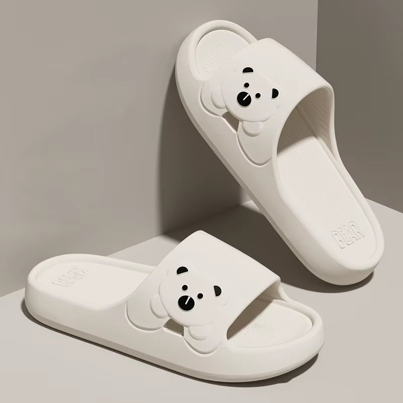 Fashion Women'S Slippers Indoor Soft Sole Cartoon Bear Slides Bathroom EVA Outdoor Men Summer Beach Flip Flops Shoes Couple