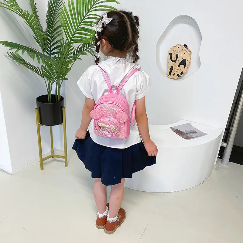 New Cute Children'S Bag Fashion Sequin Kindergarten Backpacks for Baby Girls Cartoon Casual Schoolbag Princess Bag Girls Gifts