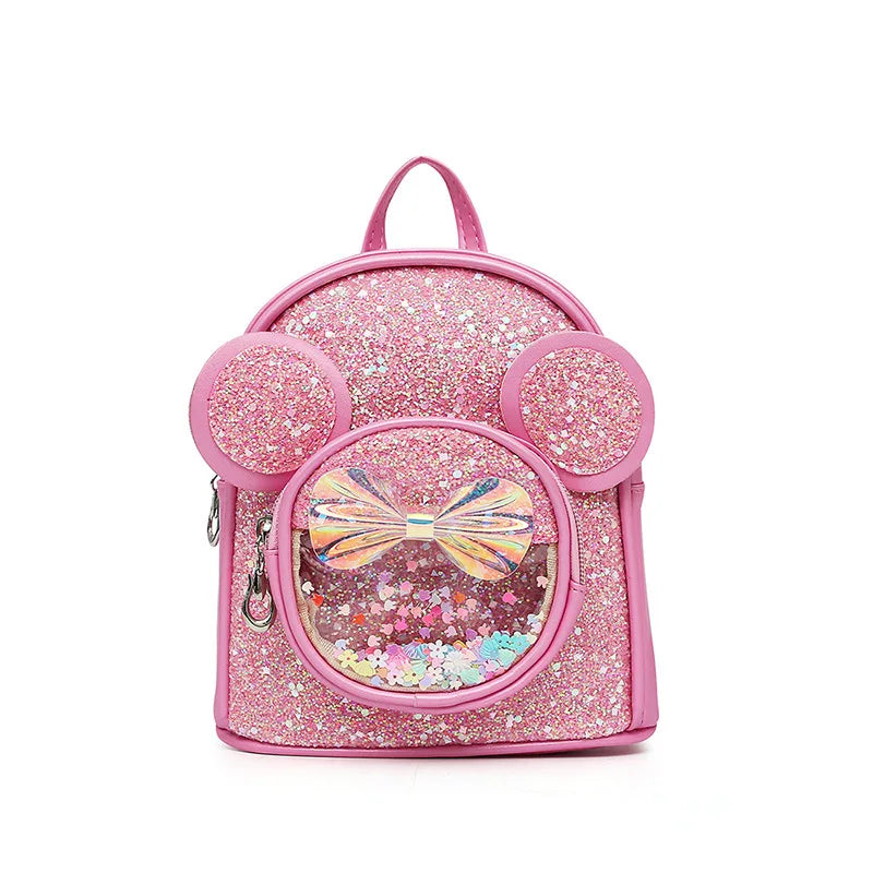 New Cute Children'S Bag Fashion Sequin Kindergarten Backpacks for Baby Girls Cartoon Casual Schoolbag Princess Bag Girls Gifts