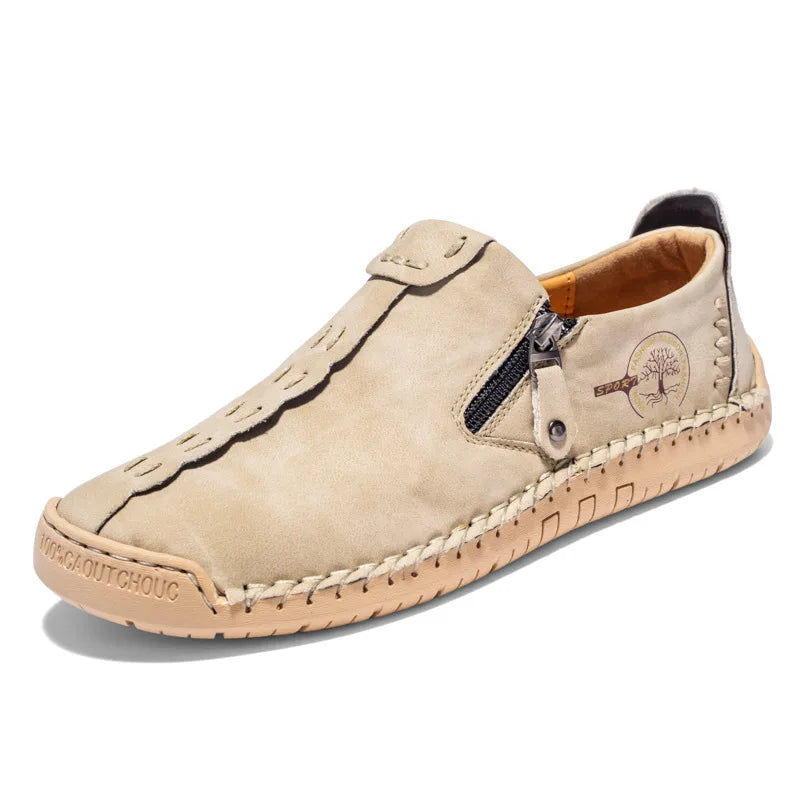Handmade Leather Men Shoes Casual Slip on Men Loafers Designer Soft Sole Moccasins Comfortable Anti-Slip Walking Shoes plus Size