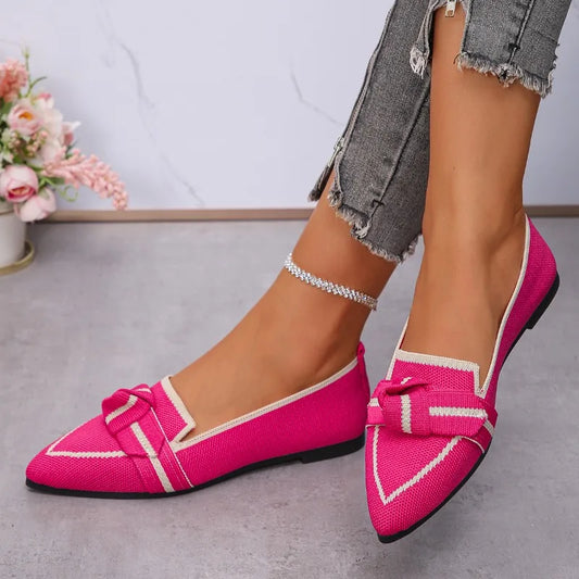Women Flats New Ballet Pointed Toe Loafers Shoes for Women Slip-On Casual Low Heel Luxury Shoes Brand Butterfly Sneakers Women