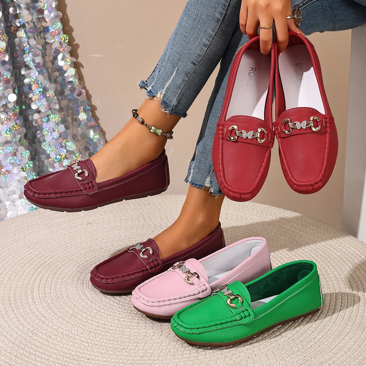 Women Loafers round Toe Solid Soft Sole Flat Sneakers Women Casual Slip on Mary Jane Shoes Spring Autumn Fashion Shoes Women