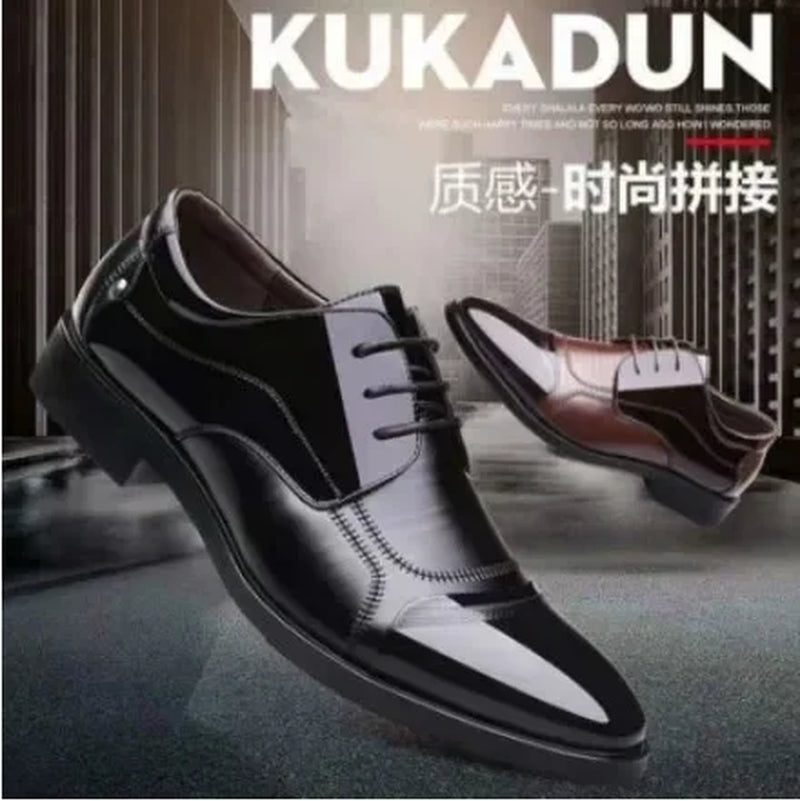 New Leather Shoes Men Lace up Formal Dress Shoes Luxury Business Oxford Male Office Wedding Dress Shoes Footwear Mocassin Homme