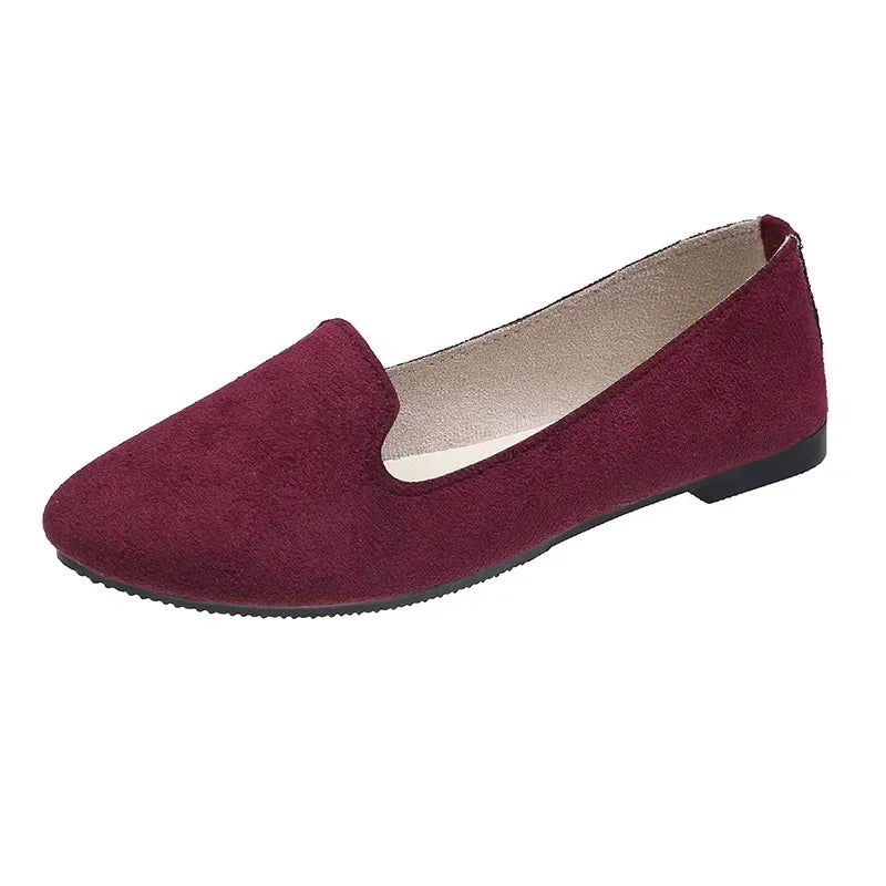 Womens Vulcanized Shoes Solid Color Women Loafers Shallow Mouth Female Flat Shoe Lightweight Warm Moccasins Spring Zapatos Mujer