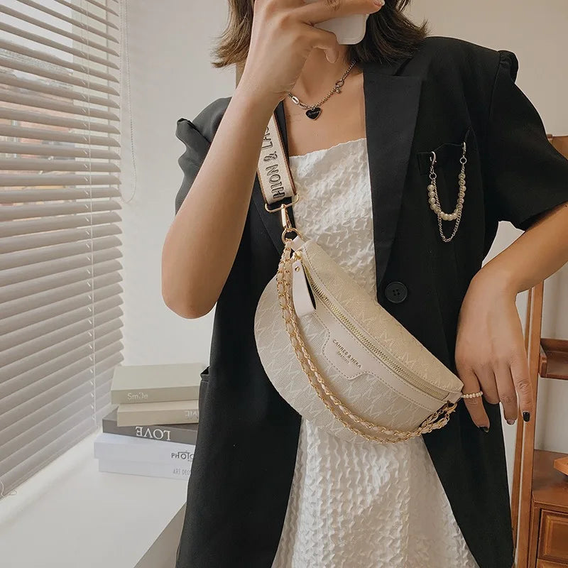 Ins Women'S Summer Fashion Waist Bag Street Trend Canvas Belt Bag Fashion Women'S Shoulder Bag Crossbody Bags for Women Belt Bag