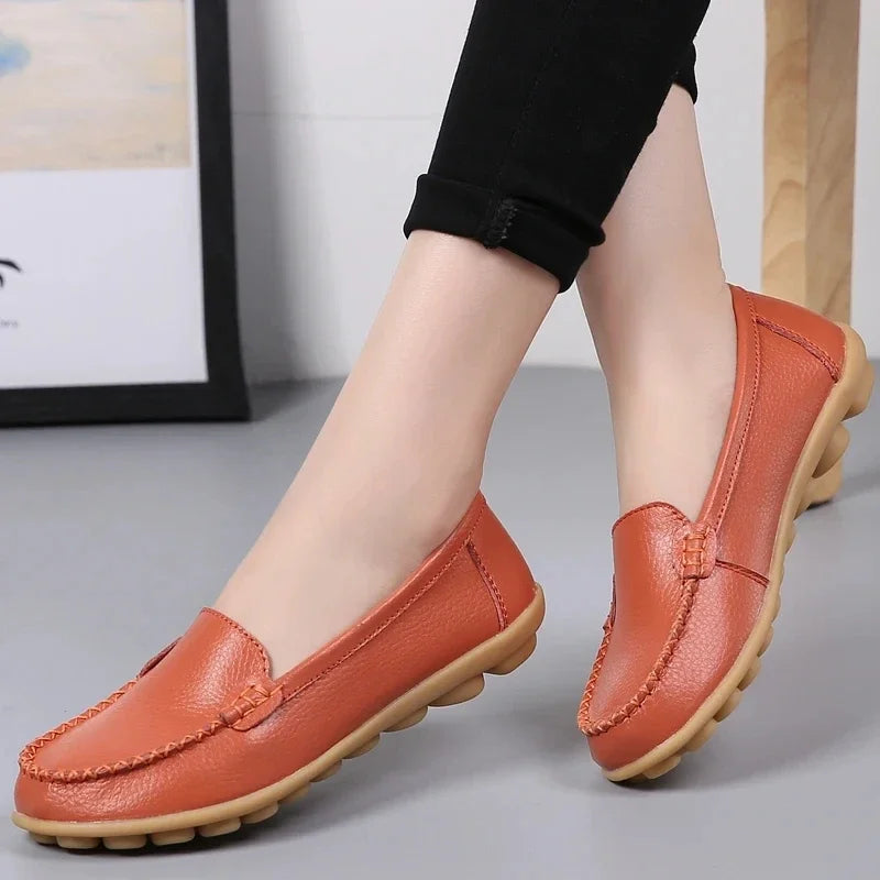 Women Flats Ballet Shoes Woman Cut Out Leather Breathable Moccasins Women Boat Shoes Ballerina Ladies Casual Shoes