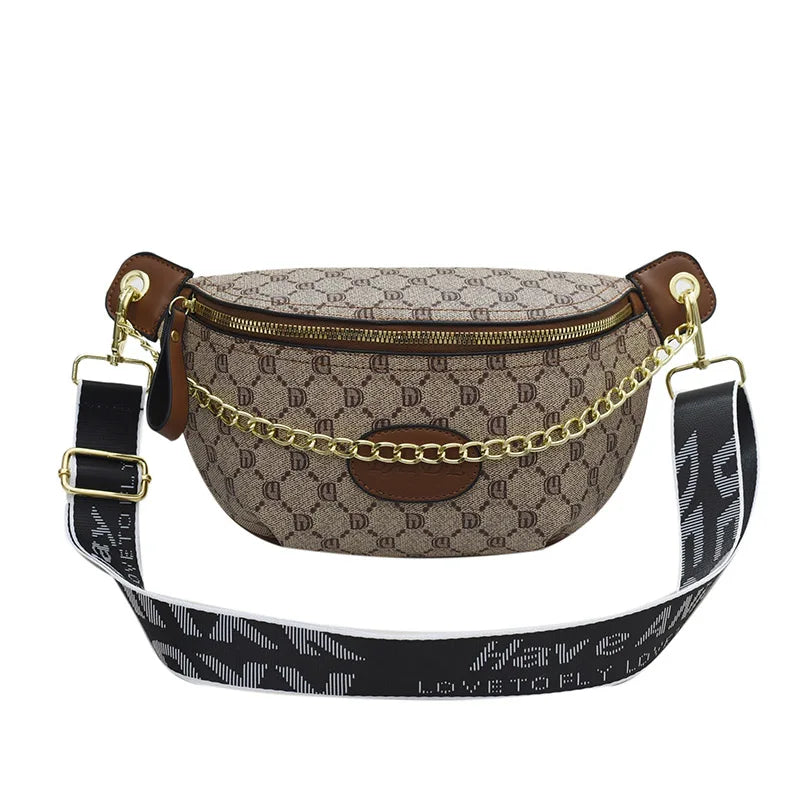 Fashion Chain Waist Bag for Women Luxury Designer Chest Bag Quality Leather Fanny Pack Phone Purse Female Shoulder Crossbody Bag