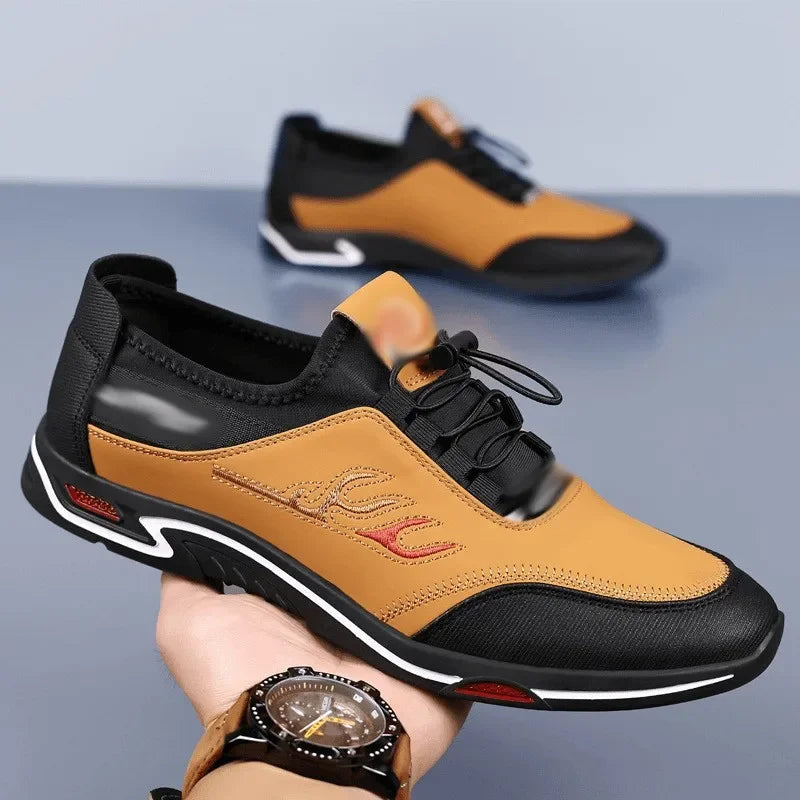 Men'S Business Casual Breathable Anti-Odor Leather Shoes Fashionable Soft Sole Work Driving Shoes Men'S Lightweight Cloth Shoes