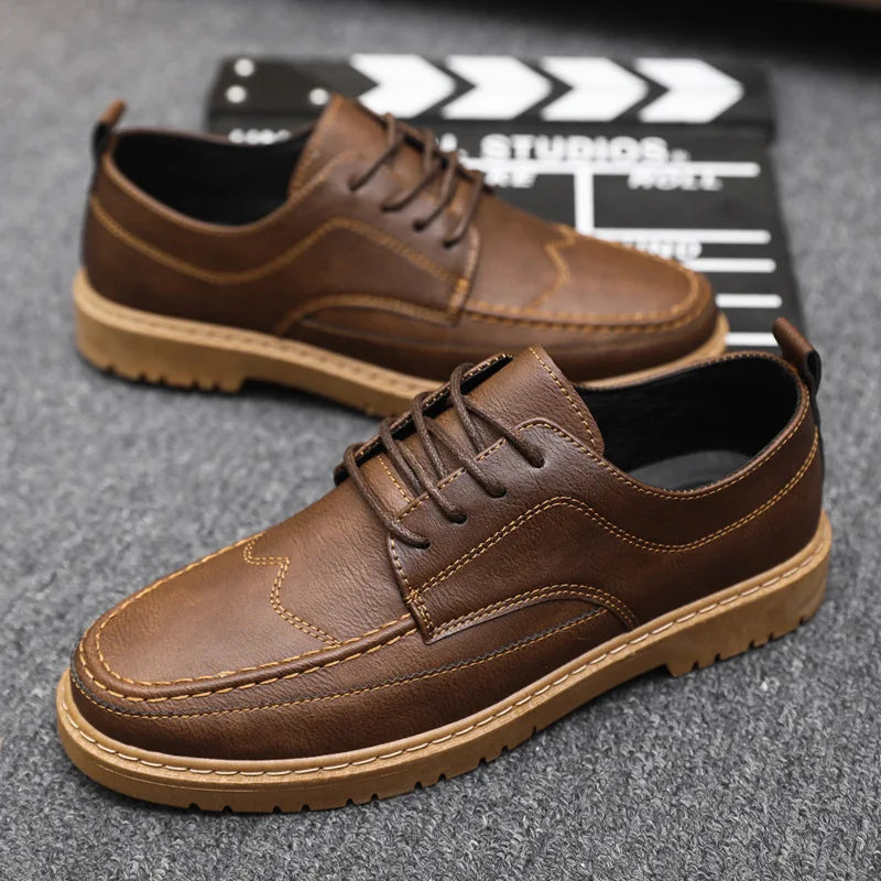 Brand Men'S Casual Shoes Classic Business Leather Shoes for Men Fashion Handcrafted Men'S Dress Shoes Comfortable Flats Loafers