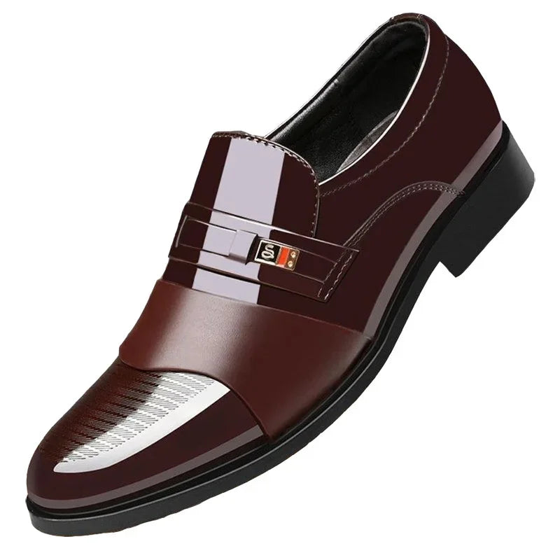 Luxury Leather Men Shoes for Wedding Formal Oxfords Business Casual Office Work Shoes for Men Classic Men'S Pointy Dress Shoes