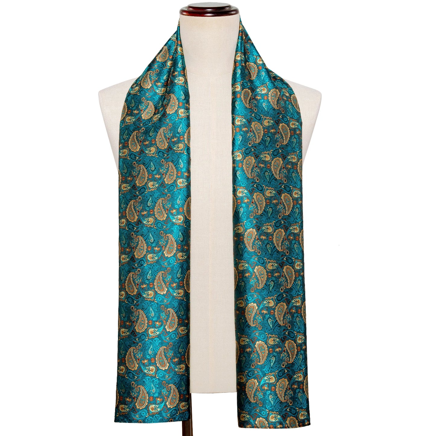New Fashion Men Scarf Green Jacquard Paisley Silk Scarf Autumn Winter Casual Business Suit Shirt Scarf 160*50Cm