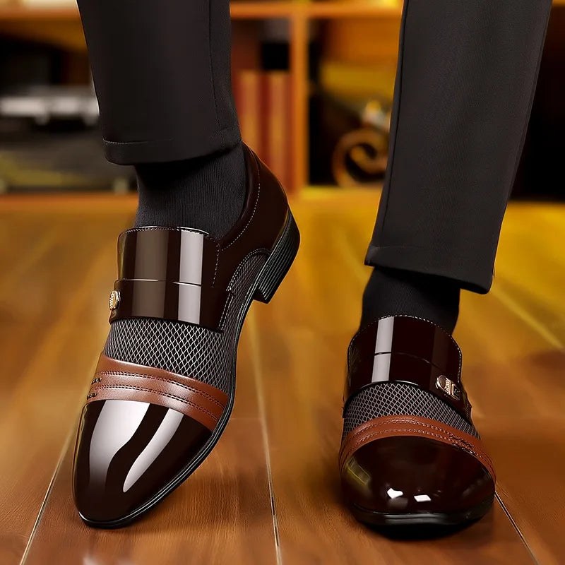 Oxford Shoes Men'S Luxury Lacquer Wedding Shoe Pointed Toe Dress Shoes for Men Classic Business Men Leather Shoes Big Size 38-48