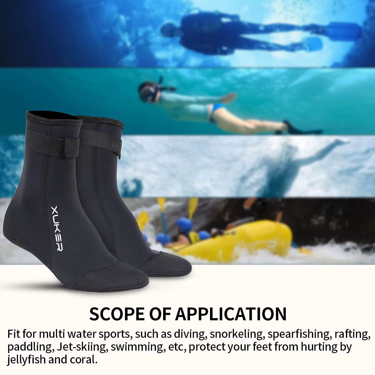 Neoprene Socks 3Mm Beach Volleyball Sand Soccer Diving Swimming Surfing Snorkeling Fishing Wading Kayaking Rafting Water Booties