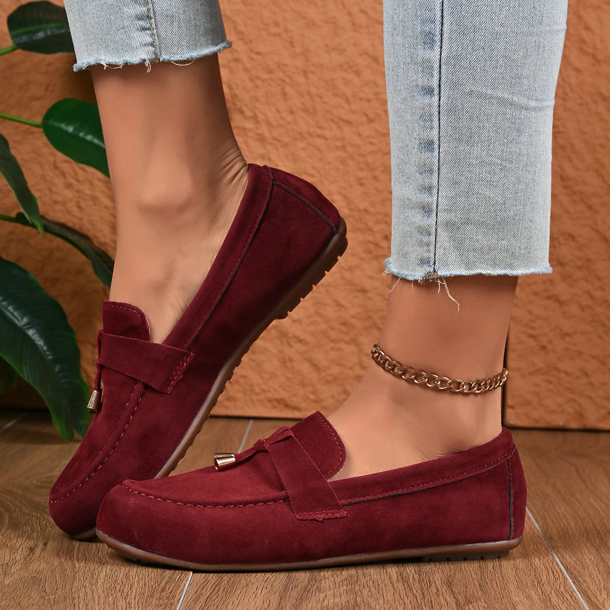 Women'S Non-Slip Casual Flat Shoes Spring and Autumn Solid Color Simple and Comfortable Low-Top Shoes plus Size Zapatos De Mujer