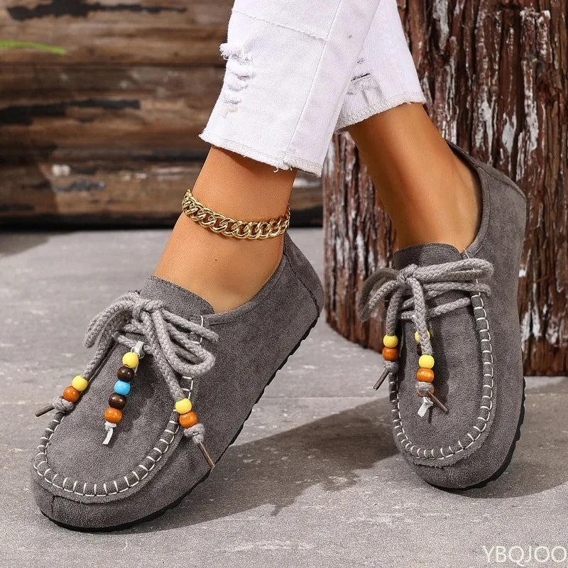 Spring Fashion New Casual and Comfortable Versatile Women'S Loafers Outdoor Soft Soled Lightweight Ethnic Style Women'S Shoes