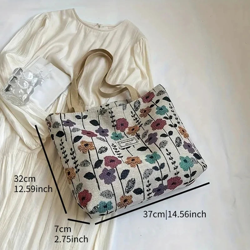 Bag New Minimalist and Stylish Large Capacity Bag Commuting Tote Bag College Shoulder Bag Tote Bag Women'S Canvas Bag