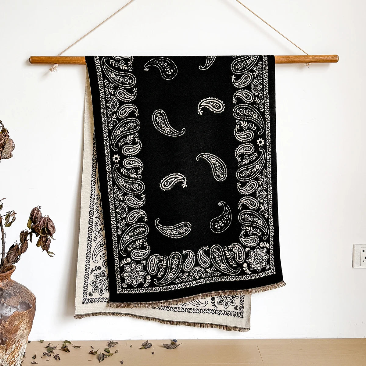Luxury Winter Cashmere Scarf Women Design Warm Pashmina Blanket Poncho Scarves Female Paisley Print Shawl Thick Foulard Bufanda
