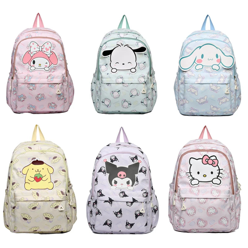 Sanrio Backpack Anime Kuromi Cinnamoroll My Melody Student Bag Large Capacity Women Bag for Children Girls Birthday Gift