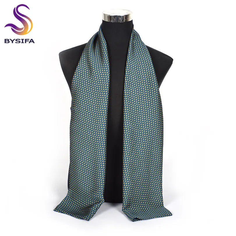 [] Winter Business Men Scarves New Brand Male Long Silk Scarf Cravat Double Faces Coffee Paisley Men Neck Scarf 170*30Cm