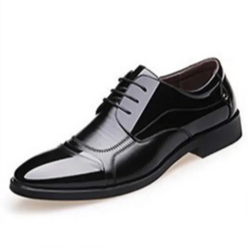 New Leather Shoes Men Lace up Formal Dress Shoes Luxury Business Oxford Male Office Wedding Dress Shoes Footwear Mocassin Homme