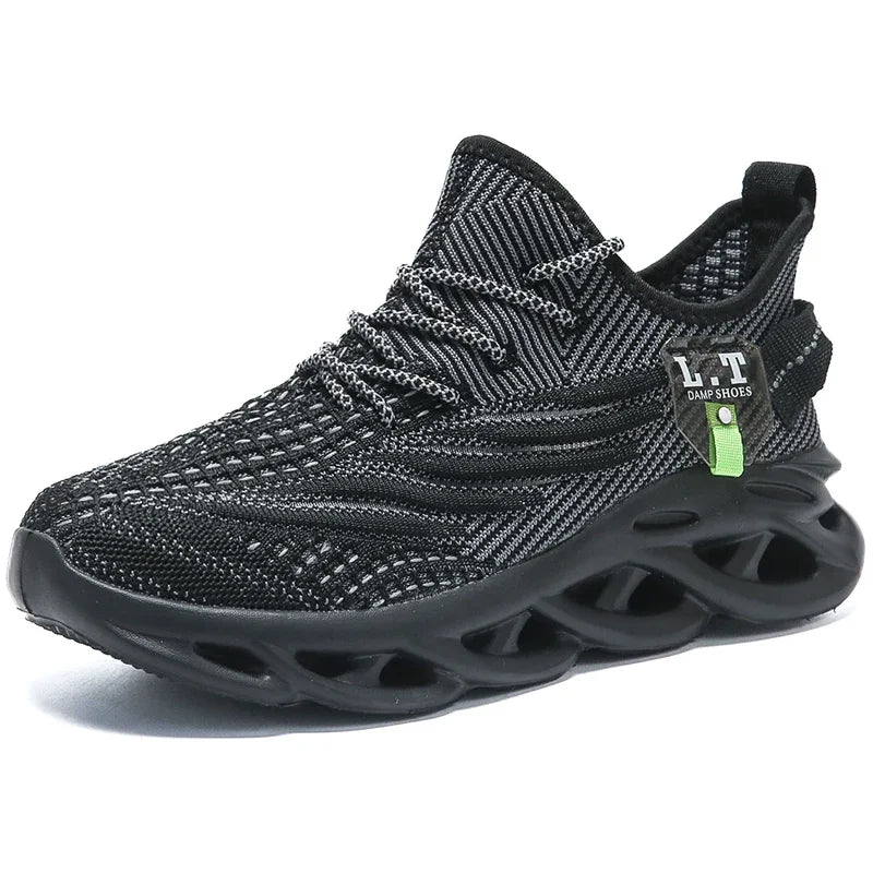 Men Sports Running Black Jogging Shoes Casual Sneakers Outdoor Breathable Mesh Women Light Shock-Absorption Sneakers Men