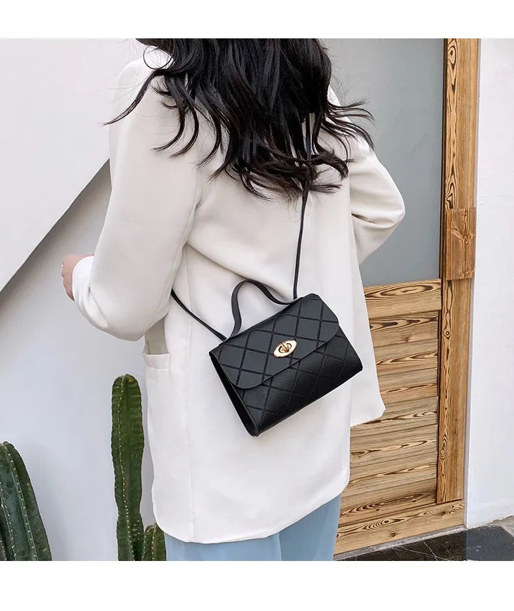 Rhombus Striped Square Bag Women Handbags2025 Korean Version Handbag Foreign Trade Wholesale Fashion Bag