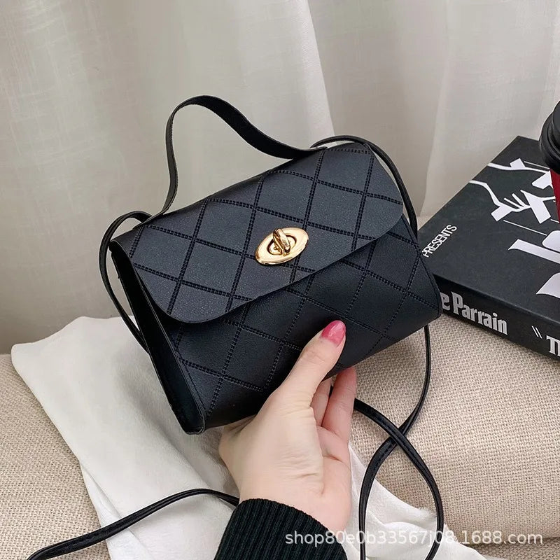 Rhombus Striped Square Bag Women Handbags2025 Korean Version Handbag Foreign Trade Wholesale Fashion Bag