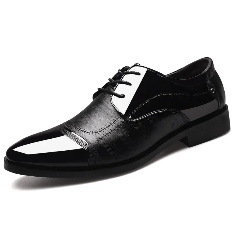 New Leather Shoes Men Lace up Formal Dress Shoes Luxury Business Oxford Male Office Wedding Dress Shoes Footwear Mocassin Homme