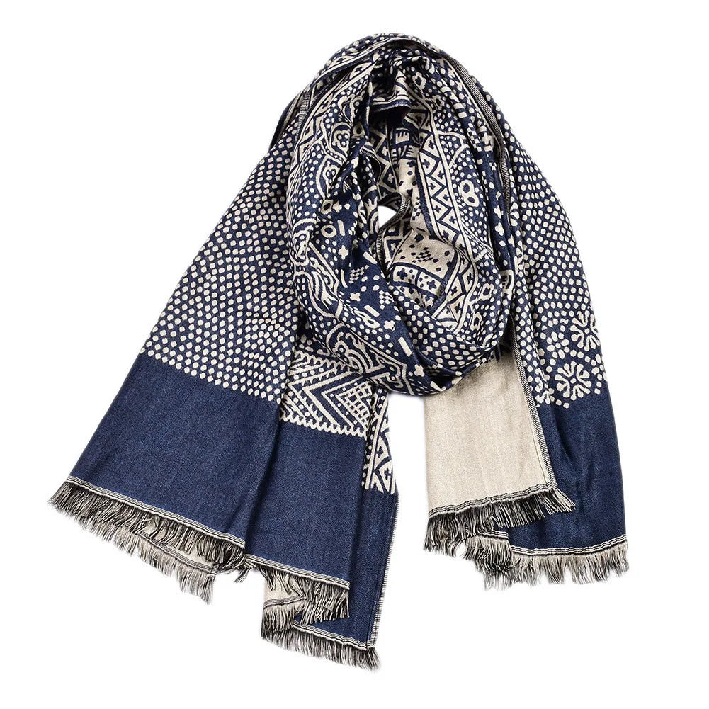 Paisley Pashmina Fashion Men'S Scarf Autumn Winter Warm Neckerchief Black Navy Men Scarves Male Accessories Short Tassel Bufanda