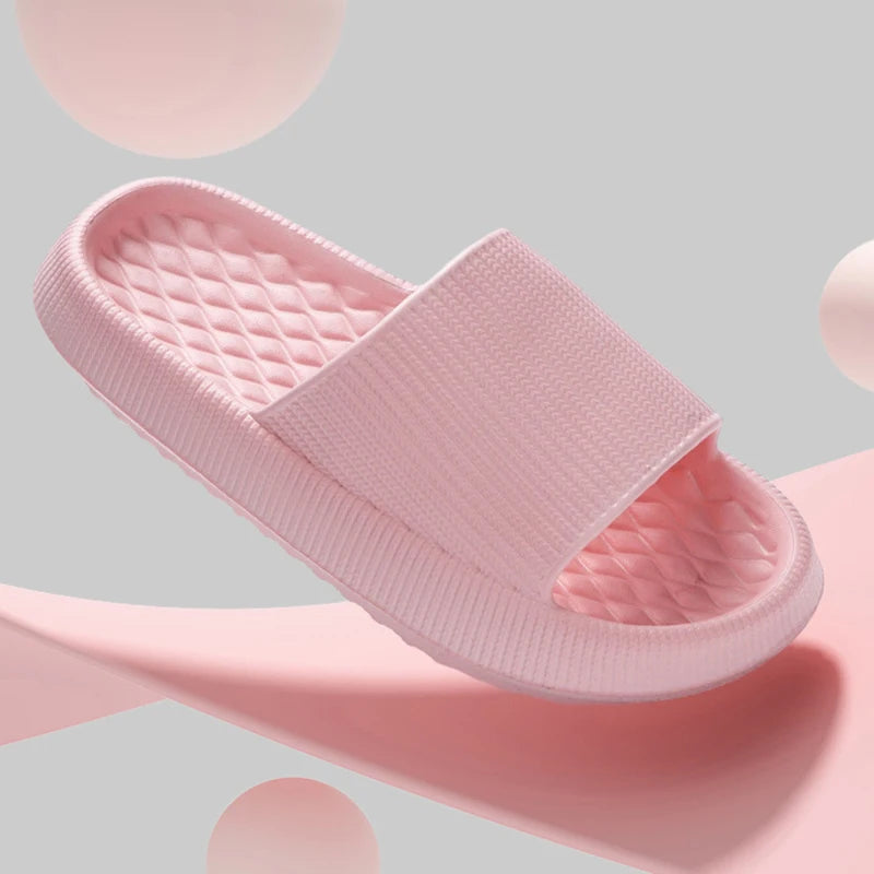 2026 Summer Non-Slip Soft Cloud Slippers Women Comfy Eva Thick Platform Slides Woman Couple Bathroom Home Flip Flops 45