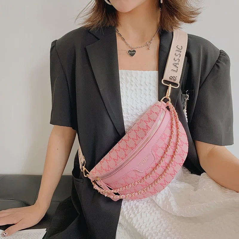 Ins Women'S Summer Fashion Waist Bag Street Trend Canvas Belt Bag Fashion Women'S Shoulder Bag Crossbody Bags for Women Belt Bag